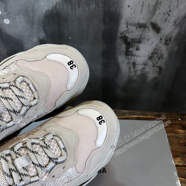 Balenciaga經典款男女鞋 巴黎世家頂級版本Triple S透氣3M反光姥爹復古運動鞋 Balenciaga情侶款老爹鞋  hdbl1179